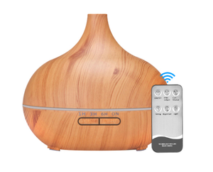 Humidificador de aire para el hogar, difusor de Aroma de aceites esenciales de grano de madera, de 7 colores nocturna con lámpara, venta al por mayor - Product Image 1