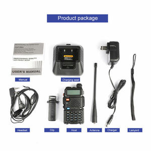 1 Uds. Para <span class=keywords><strong>Baofeng</strong></span> UV5R 5W bidireccional para Radio de doble banda Ham intercomunicador de largo alcance libre de impuestos Walkie Talkie almacén Local de EE. UU. - Product Image 6