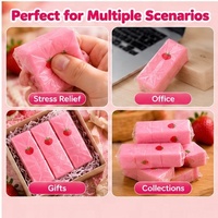 Jouet à presser Squio en forme de fraise, en TPR, sensoriel, anti-stress, pour adolescents et adultes, idéal comme cadeau