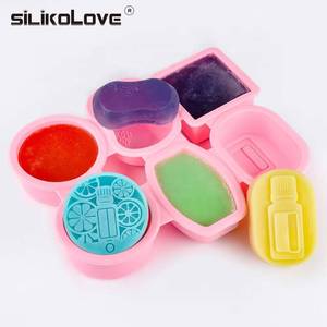 New Reusable <b>Silicone</b> Molds Round Oval Square DIY Making 3D Soap Forms Handmade 6 Patterns - Product Image 3