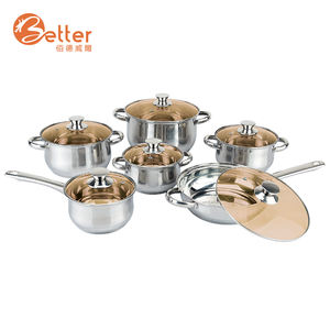 Sıcak satış paslanmaz çelik mutfak tencere seti 304 paslanmaz 12 adet mutfak - Product Image 5