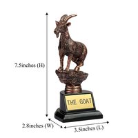 Trophée en résine en forme de chèvre, peint à la main, figurine d'animal décorative pour cadeau d'affaires et présentation de récompenses, avec usage souvenir