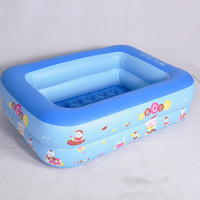 Wilda Großer Aufblasbarer PVC Faltbarer Umweltfreundlicher Rechteckiger 0,7mm Dicker Langlebiger Swimmingpool Blau für Außen-/Innenbereich Erwachsene Kinder 1