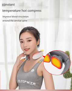 Masseur de cou et d'épaules intelligent électrique rechargeable sans fil en forme de U, chauffant par impulsions TENS, certifié CE, OEM, très vendu - Product Image 5