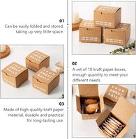 Lot de 10 boîtes en papier en cuir de vachette style anglais simple pour gâteaux Madeleine, biscuits croustillants, bonbons enroulés, idéales pour les fêtes