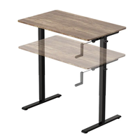 Bureau d'ordinateur moderne en métal à manivelle IE S800 – Vente directe usine – Table de bureau réglable assis-debout convertible et extensible 70-116 cm