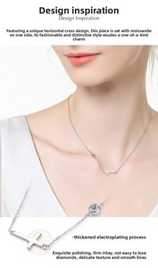 Colar de Pingente de Moissanite com Corte Brilhante em Forma de Cruz, Certificado GRA VVS1, em Prata 925, da RUYI Jewelry Fashion Joker, com Acabamento em Ródio. - Product Image 3