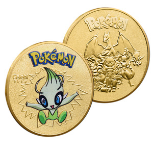 Pièce de monnaie commémorative <span class=keywords><strong>Pokémon</strong></span> Or et Argent, artisanat en métal, décoration, ornement, cadeau périphérique d'anime - Product Image 5