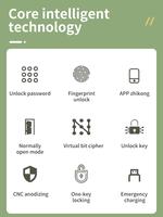 Serrure de porte électronique biométrique à empreinte digitale, haute qualité, avec carte d'accès et connexion Wi-Fi Tuya