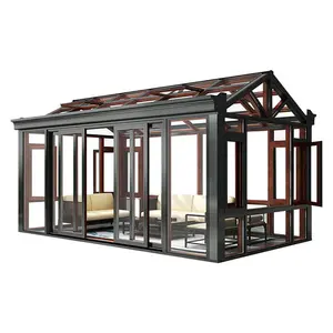 现代中式防水铝山墙日光室，带钢化玻璃，用于阳台和庭院平屋顶造型