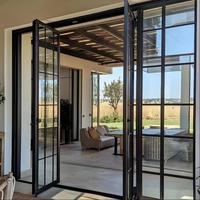Porte double française en aluminium, matériau pour portes et fenêtres en aluminium, design moderne, portes françaises extérieures en aluminium à rupture de pont thermique