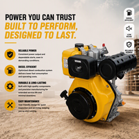 Moteur diesel 4 temps 10 CV 418 cm³ / EURO 5 refroidi par air / Démarrage par lanceur / Machines de construction et industrielles