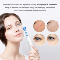 Baguette faciale haute fréquence portable rouge néon violet argon, appareil de soin du visage haute fréquence, kit de soin de la peau