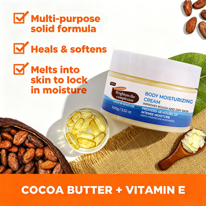 Baume hydratant corporel au beurre de cacao naturel, marque privée, enrichi en vitamine E, hydratation intense, <span class=keywords><strong>soin</strong></span> nourrissant et apaisant pour la peau, usage quotidien - Product Image 3