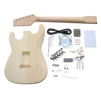 TC Unfinished 6-String Electric Guitar Kit with Basswood Body and Maple Neck for Students/Beginners