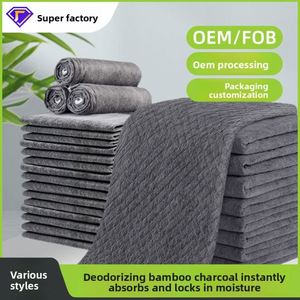 Couches d'apprentissage pour animaux de compagnie en gros, épaissies, jetables, absorbantes, tapis anti-fuites pour chiens, en charbon de bambou non tissé - Product Image 2