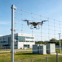 Filet anti-drone en treillis métallique tissé en acier inoxydable avec services de découpe et de soudage pour la sécurité des espaces aériens des centres de données
