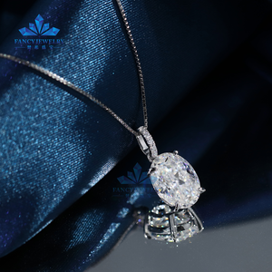 IGI bersertifikat Lab tumbuh liontin berlian 10K 14K 18K emas DEF VVS1 VS1 CVD 1CT-5CT Oval laboratorium kalung berlian - Product Image 4