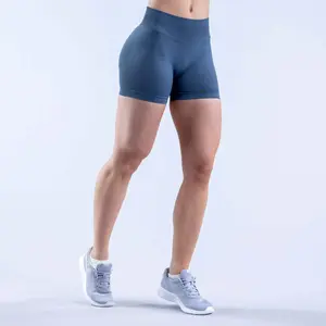 2024 여름 여성 낮은 허리 배 제어 엉덩이 리프팅 운동 체육관 원활한 바이커 스크런치 요가 반바지