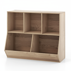 Organisateur de jouets en bois chic à 5 cubes pour enfants avec kit anti-basculement Coffre efficace pour la gestion des jouets Fabriqué en Chine Modèle AL1264 - Product Image 6