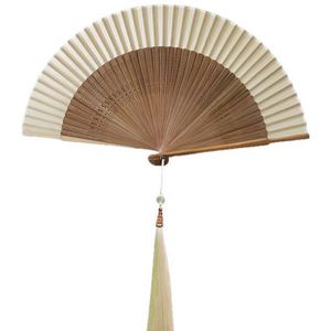 Luxury White Foldable Bamboo Hand Fan Carved Technique Traditional Angel Vintage Wedding Parties Home Decoration Business <b>Gift</b> - Product Image 1