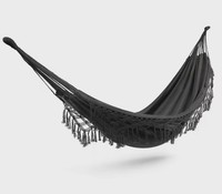Portable Tissu Coton Hamacs Mancraft Macramé Arbre Hamac Lit Avec Glands pour Jardin En Plein Air Camping
