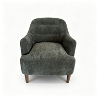 Fauteuil d'appoint moderne de luxe, élégant avec dossier capitonné boutonné, pieds en bois massif, écologique et durable, mobilier de salon pour la maison