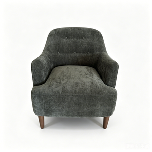 <b>Dark</b> <b>Green</b> Chenille Accent Chair Mid-Century Modern <b>Armchair</b> with Solid Wood Legs for Living Room Hotel Cafe - Product Image 1