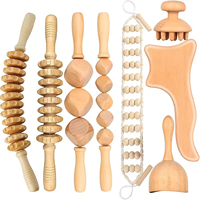Kit d'outils de massage en bois en gros pour le remodelage corporel, masseur lymphatique en bois pour la cellulite, outils Gua Sha en bois