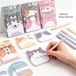 Blocs-notes autocollants mignons en forme d'animaux Sheng Kang Industry, mini-notes de dessin animé, lot de 48 x 68 mm - Product Image 3
