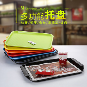 Rectangular Plastic Non Slip Serving <b>Tray</b> 805 Solid Color For Hotel Coffee <b>Tea</b> Service - Product Image 3