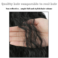 Queue de cheval synthétique bouclée à clipser de 22 pouces, ondulée et profonde, 140g, pour femmes noires - Vente en gros