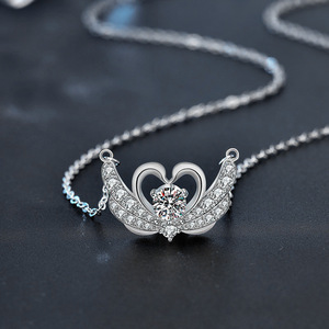 Collar de Cisne de Oro con Moissanita OUGEPHELI, Joyería de Diseño S925, Versión Alta, Colgante de Moissanita, Nuevo, Venta al por Mayor - Product Image 2