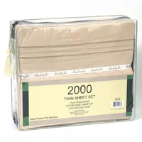 Ensemble de draps de lit 4 pièces pleine grandeur en polyester uni – Design moderne pour hôtel et maison, résistant aux plis, à la décoloration et aux taches, 200 fils au pouce carré