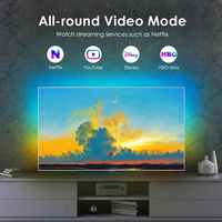 Kit d'éclairage USB/TV, bande LED à changement de couleur synchronisée avec la musique, 5 mètres, DC5V, télécommande, certifié CE/EMC, RGBIC