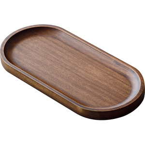 Guanlan Walnut Wood Oval <b>Tea</b> <b>Tray</b> 1 Compartment Varnished Finish Multifunction Storage For Home <b>Tea</b> Serving - Product Image 5