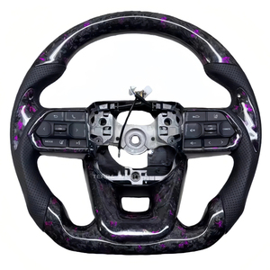 Volant en cuir en fibre de carbone compatible avec Toyota GR Yaris RAV4 Innova Vitz Supra MK5 A90 Axio Crown 4Runner - Product Image 1