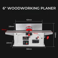 Kedatangan Baru FS-5051II Mini 6" Mesin Serut Kayu Kecepatan Tinggi 1500W dengan Pisau Spiral 14 Mata Pisau untuk DIY Rumah Tangga Motor 220V