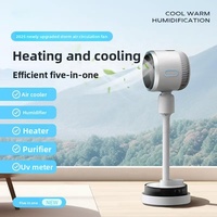 Ventilateur de climatisation portable 1800W avec purificateur d'air, humidificateur, brumisateur, commande tactile, 3 vitesses, pour utilisation en extérieur, voiture, camping-car
