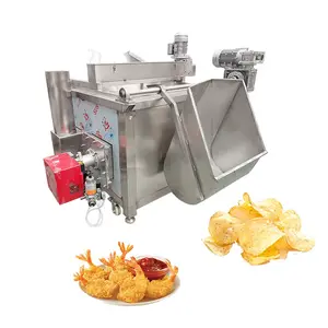 304 Roestvrijstalen Frites Chips Batch Friteuse Pindafrituur Machine Met Roersysteem