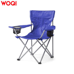 Chaise pliante Woqi pour le camping en plein air, chaise de jardin rectangulaire en tissu Oxford bleu, capacité de charge de 110 kg, design pliable - Product Image 2