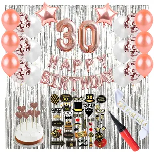 30th Geburtstag Party Supplies Photo Booth Prop Rose Gold Luftballons Partei Liefert Geburtstag dekorationen set