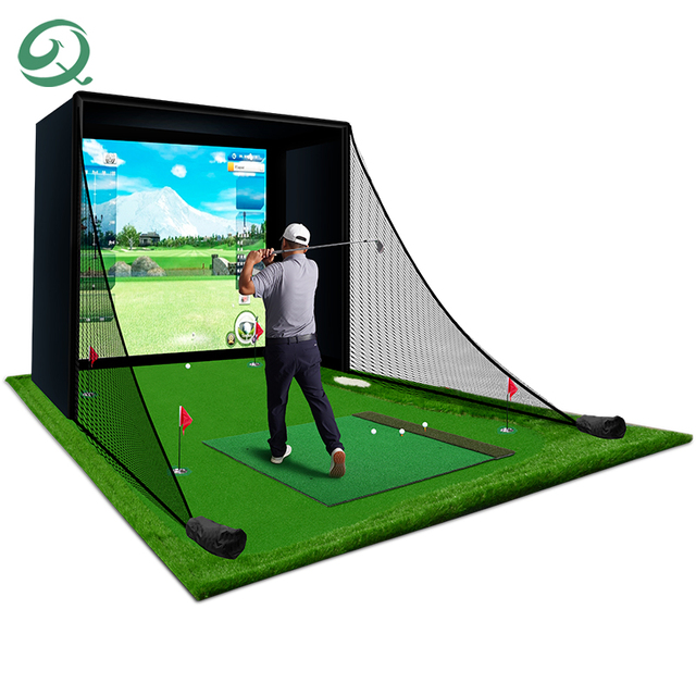Factory Price Professional Grade Golf Simulator Enclosure Indoor Golf Training Cage Simulator Screen Golf Practice Hitting Net