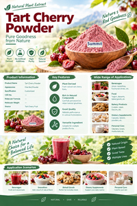 Poudre de cerise aigre pure de qualité alimentaire, lyophilisée, naturelle, en vrac, vente en gros directe d'usine - Product Image 2