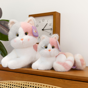 Juguete de Peluche de Gato Trufa en Posición Acostada, Venta Directa de Fábrica, Creativo Gato <span class=keywords><strong>Calico</strong></span> Acostado, Muñeco de Peluche Suave - Product Image 4