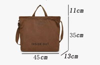 Sac à main élégant et moderne en toile pour femme, sac à bandoulière pour trajets quotidiens, grande capacité, sac d'école décontracté vintage avec bouton à lettres