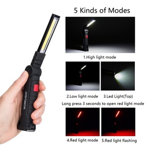 USB Rechargeable COB Work Light Rubber Covered Bright Foldable Working Light with Magnet and Hook for Car <strong>Inspection</strong> - Product Image 4