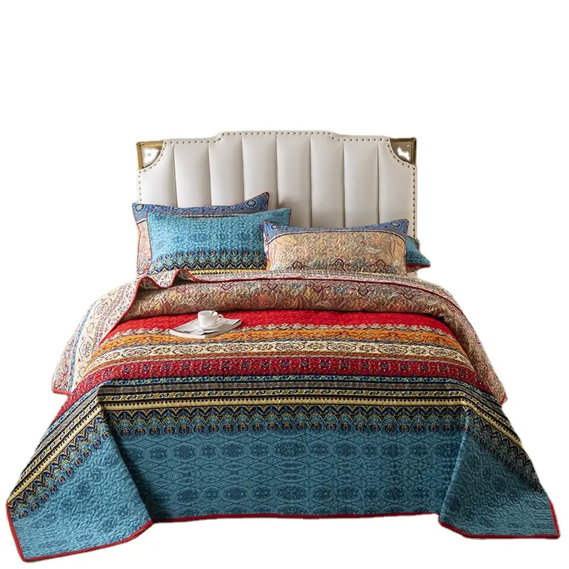 Mô hình hoa thêu Quilting nhà bedspread giường coverlet Reversible chần bedspread & coverlets cho tất cả các mùa