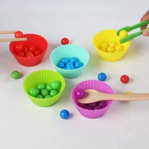 木製ビーズ選別ボード カラーマッチングクリップボールパズル 幼児向け知育玩具 - Product Image 5