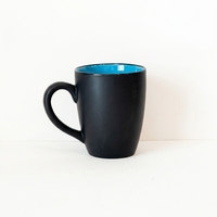 Lot de tasses à café en céramique intérieure, noir mat et multicolore arc-en-ciel, assortiment en stock, pour fournisseurs, commandes express et lots de vente en gros